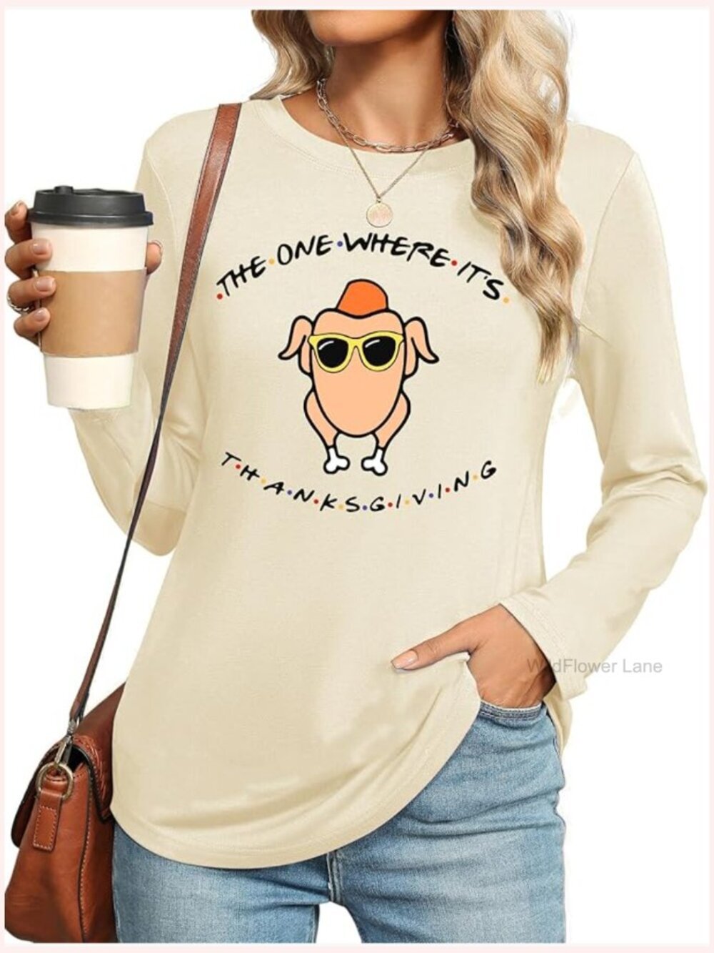 Gobble Till You Wobble T-Shirt - Funny Thanksgiving Long Sleeve Top